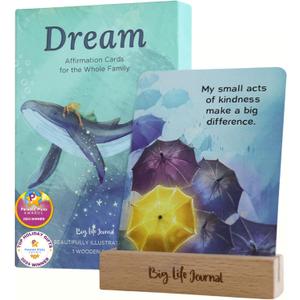 Big Life Journal Dream Affirmation Cards for Kids  52 Illustrated Positive Message for Kids & Teens with Display Stand  Inspire Gratitude, Confidence & Joy  Gift for Teachers, Family & Friends