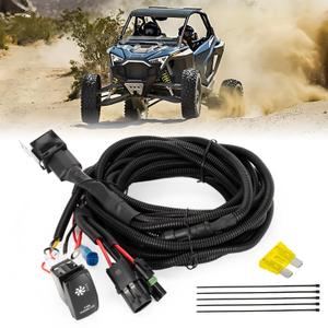 PSLER UTV ATV Fan Override Switch Kit with Relay Engine Fan Rocker Switch Wiring Harness Kit Plug and Play for Maverick X3 Defender Commander RZR Ranger 800 900 XP 1000