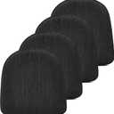 baibu Set of 4 Memory Foam Dual-Layer Design Metal Dining Chair Pads Bar Stool Cushion with Ties for Metal Chairs or Bar Stools - 4 Cushions Only (Gray Black, 14x14x1.5in)