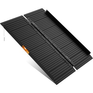 Black Aluminum Ramp 4FT, With Non-Slip Surface Wheelchair Ramp, Folding Portable Wheelchair Ramps for Home Steps,Scooter Ramp for Car, Stairs, Doorways, Curbs, 800 LBS Weight Capacity, 28.3" W x 48''L