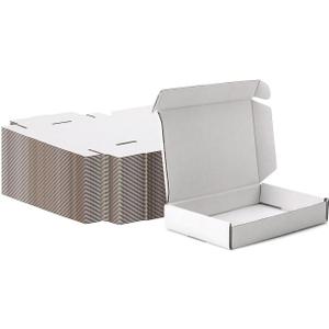 MEBRUDY 6x4x1 Inches Shipping Boxes Pack of 50, Small Corrugated Cardboard Box for Mailing Mailer Packing, White