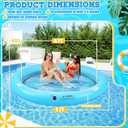 8ft Inflatable Water Hammock Round Floating Dock Large Float Ring Inflatable Raft for Adults Parties Floating Water Mat for Lakes, Pools, Oceans