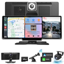 Wireless Carplay Screen for Car, 10.26" HD Touchscreen with 4K Dash Cam Portable Carplay & Android Auto Car Stereo with Backup Camera, GPS Navigation Mirror Link, Bluetooth, FM, Siri