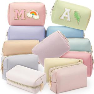 Kigeli 12 Pcs Nylon Makeup Bag Bulk Cosmetic Pouches Preppy Cosmetic Bag for Women Waterproof Travel Zipper Organizer Little Outdoor Accessory Makeup(Nylon, Foam,Morandi)