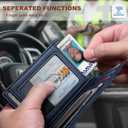 BULLIANT Men Airtag Wallet,Slim Wallet Money Clip Card Holder Magnetic Closure 12 Cards in Front Pocket RFID Blocking (Purplish Blue6269)