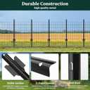 20 Pack Garden Fence Post, 5 Feet Heavy Duty Metal U-Post for Wire Fence, No Dig Garden Fence Stakes for Temporary Fencing, Electric Fence Wire, Corner Anchor, and More-Black