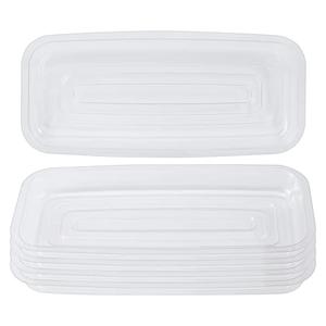 Idyllize Rectangular 5 Pieces of 9 by 4 Inch Clear Thick Plastic Heavy Duty Sturdy Plant Saucer Drip Trays for pots, Window Sills and Window Shelf (8.5"x3.5")
