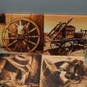 DJSYLIFE Western Decor Cowboy Wall Art for Men's Bedroom Office Canvas Printed Poster Home Decoration Artwork 12" W x 12 H x 4