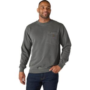 Carhartt Men's Relaxed Fit Midweight Garment Dye French Terry Crewneck Pocket Sweatshirt, Shadow, Small