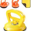 Car Dent Puller, Dent Remover Tool Kit, Dent Removal Kit with Suction Cup and Handle Lifter for Auto Body Small Dent Repair, Glass Mover, Screen, Object Moving (Yellow + Orange)