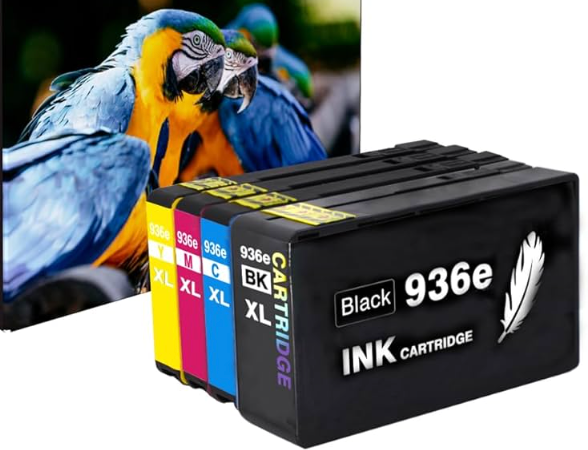 Aceozsoronn 936XL 936e Ink Cartridges Combo Pack Replacement for HP 936e Ink 936XL and 936 Color Combo Pack for HP OfficeJet Pro 9120e 9125e 9122e 9128e 9130e 9135e 9130b 9730e (4 Pack with Chip)
