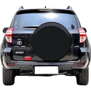 Black Spare Tire Cover, Spare Wheel Cover for Toyota RAV4, Honda CR-V, Jeep Liberty, Ford Bronco SUVs, Dust-Proof Tire Cover Protector (M: 225/65R17, 235/55R18, 235/65R17)