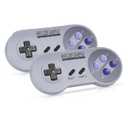 Asopiram 2-Pack Wireless Controller for SNES Classic & Switch, 2.4GHz Retro Gamepad for SNES Classic, PC (Windows/Mac/Linux) with USB Receiver, Rechargeable