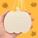 60-Pcs 4" Unfinished Thanksgiving Wooden Cutouts Ornaments for Thanksgiving Fall Party DIY Hanging Crafts Decorations (10cm, 6 Shapes, 10 Pcs/Shape)