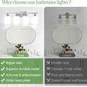 Indoi 4-Light Bathroom Light Fixtures, Brushed Nickel Vanity Lights with Milk Glass Shades, Modern Bathroom Wall Lamp for Mirror Living Room Bedroom Porch