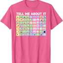 Tell Me About It Speech Language Pathology AAC Sped Teacher T-Shirt, Size L