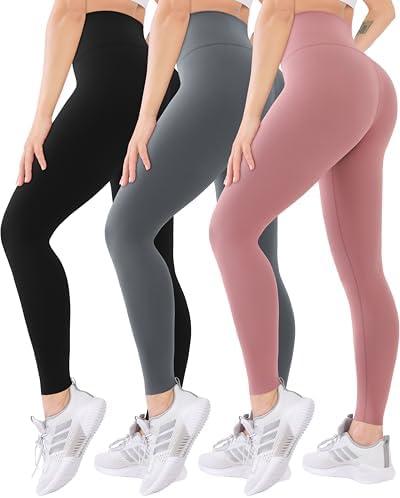 Blisset Only 2 packHigh Waisted Leggings for Women with Pockets Soft Active Tummy Control Pants for Yoga Running & Daily Wear Size S-M