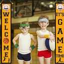 Basketball Party Supplies Hanging Porch Sign - Sport/Basketball Birthday Party Decorations Favors Indoor Outdoor Welcome Banner Door Signs