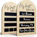 Beautiful Wooden First and Last Day of School Board Sign - Modern and Large Back to School Sign for Lasting Memories - Perfect 11.8" x 7.1" Wooden Chalkboard Photo Prop for Kindergarten
