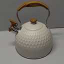 Tea Kettle Stovetop Whistling Teakettle Teapot, Stainless Steel, 2.5 L (Creamy White)