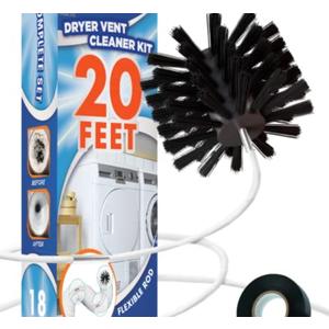 The Professional Dryer Vent Cleaner Kit -(15-Feet) Innovative Lint Remover Reusable Strong Nylon| Flexible Lint Brush with Drill Attachment for Faster Cleaning