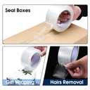 Pacific Mailer Clear Packing Tape, Heavy Duty Packaging Carton Tape for Shipping Packaing Moving Sealing, 2 Inch Wide, 2.7mil Thickness, 65 Yards Per Roll [Pack of 6]