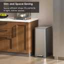 EKO X-Wing 50L / 13.2 Gallon Slim Step Trash Can, Stainless Steel Kitchen Garbage Bin with Dual Wing Lid, Soft Close, Removable Inner Bucket for Kitchen or Home