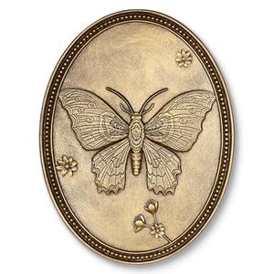 Vintage Butterfly Wall Sculpture, Antique Wall Decor, Gold Wall Art, Hanging Decoration with Embossed Butterfly Design, Vintage Decoration for Living Room Bedroom and Hallway, Housewarming Gift