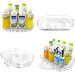 360° Rotating Lazy Susan Turntable - Multifunctional Rectangular Organizer 15.1" x 11.4" for Refrigerator, Cabinet, Pantry, and Kitchen Countertop (4 Pack)