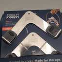 Joseph Joseph Space Set of 2 Pot and Pan Lid Holders Self Adhesive Wall Mount Storage Organizer, Suitable for Lids up to 11 in, 3M VHB Tape and Screws Included, Stainless Steel