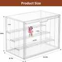 Clear Acrylic Display Case Upgrade 4 Tier Figure Display Case with 3 Movable Dividers, Stackable Display Box Showcase with Magnetic Door for Collectibles (Large-4pack)