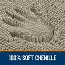 OLANLY Bathroom Rugs Sets 2 Piece, Soft Absorbent Chenille Bath Mats and U-Shaped Contour Toilet Mat Area Rug Set, Machine Washable Bath Carpet, Home Decor Accessories(24"x16"+24"x20", Warm Taupe)