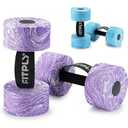 Fitply Water Weights Aquatic Pool Dumbbells for Swimming Exercise - EVA Foam Swim Pool Weights with Handle Strip, 2PCS Lightweight Water Dumbbells, Aerobics Swimming Exercise Equipment (Purple)