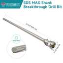 2-1/2 in. Break Through Drill Bit, 2-1/2 in. x 21-2/3 in. Carbide Tipped Hole Saw Bit with Storage Tube, SDS MAX Shank, Tools for Concrete Brick Stone and Other Masonry Construction Material