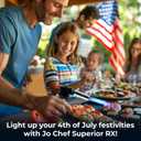 Jo Chef Butane Torch Lighter, Cooking Torch - Refillable Adjustable Flame Lighter with Safety Lock for BBQ, Baking, Brulee Creme, DIY, Crafts and Soldering