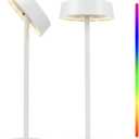 Cordless Lamp, Rechargeable Table Lamp, Battery Operated, RGB Dimmable Touch Control, 3 Color Temperatures, LED Memory Function, Portable Outdoor Waterproof, Restaurant Dining Patio Kitchen, White 2Pc