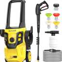 Electric Pressure Washer, 4200 PSI 2.5 GPM Pressure Washer with Upgraded High Pressure Hose, Electric Power Washer with 4 Different Pressure Nozzles & Foam Cannon for Cars/Patios/Diverway