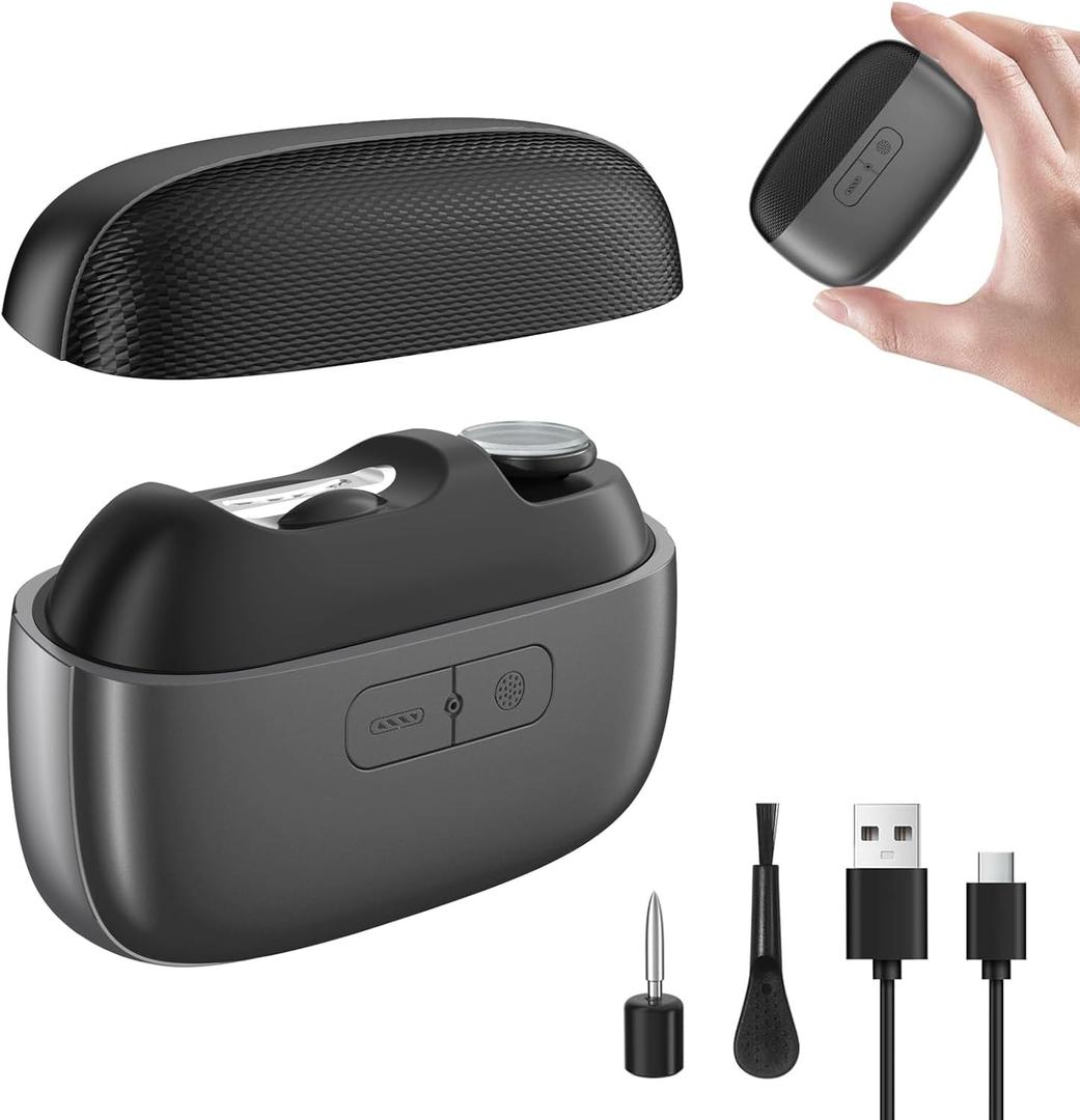 Electric Nail Clipper, 3-in-1 Automatic Nail Trimmer with Polishing & Clipping Storage, USB Rechargeable Nail Cutter with LED Light & 2 Speed Modes for Home & Travel Use