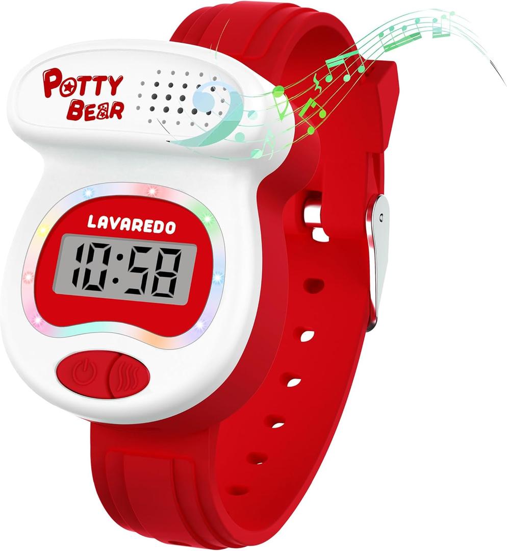 NN BEN NEVIS Potty Training Watch, Potty Timer Toilet Shape and LED Colorful Lights, Toddler Toilet Training Aid, Remind Toddler to Go to The Toilet, Best Gift for Toddlers (06-Red)