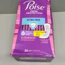 Poise Ultra Thin Incontinence Pads & Postpartum Pads for Bladder Leaks, 6 Drop Ultimate Absorbency, Long Length, 26 Count