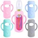 4-Pack Silicone Sleeves for Dr. Brown’s 8 oz Glass Baby Bottles – Drop-Proof Bottle Covers with Handles, BPA-Free Food-Grade Silicone, Thermal Insulated, Easy-Grip Design