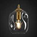 Glass Pendant Lights Kitchen Island Modern Gold Clear Organic Globe Hanging Ceiling Lights Industrial Chandelier Over Table Dining Room Bar Bedroom Hallways Countertop Porch Lamp 8 Inch High