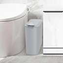 TIPGO Automatic Motion Sensor Bathroom Trash Can with Lid, 2.6 Gallon Touchless Trash Bin, Smart Garbage Can Plastic Slim Wastebasket for Bedroom, Office, Dorm (Grey)