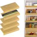 Wire Shelf Covers, Bamboo Wire Rack Covers for Pantry, Closet，Kitchen (5pcs, 24" W x 12" D, Natural)