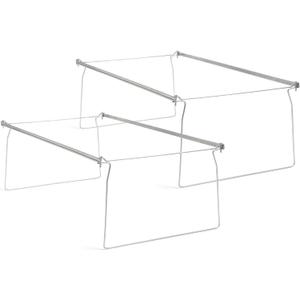 Smead Steel Hanging File Folder Frames, 2 Count, Gray, Adjustable Depth 23" to 27", Legal Size (64873)