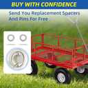 GICOOL 4.10/3.50-4" Flat Free Tire and Wheel, 10" Heavy Duty Solid Tire, 5/8" Axle Bore Hole, 2.2" Offset Hub, for Hand Truck Garden Cart Wagon Trolley Dolly Replacement, 2 Pack