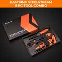 KastKing SteelStream 8pc Fishing Tool Kit - Fishing Pliers with Lanyard, Fillet Knife, Floating Fish Lip Gripper, Fishing Braid Scissors, Tool Retractor, Fishing Hook Remover, Bungee Cords