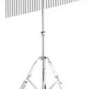 Double Rod Clothes Rack - Large-Capacity Clothing Racks for Hanging Clothes with Lockable Wheels, Space-Saving Metal Coat Rack for Bedroom, Laundry Room, Entryway, 45.6" x 16.9" x 62", Silver