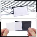 Kathfly 100 Pcs Wire Shelf Label Holders Compatible with Metro 1-1/4in Shelves, Plastic Wire Rack Label Holder 3 l x 1.25 H Price Tag Shelf Clips On, Black