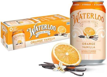 Waterloo Sparkling Water, Orange Vanilla Naturally Flavored, 12 Fl Oz Cans (Pack of 24) – Zero Calories and Zero Sugar or Sweeteners BBD: APR 19 2026